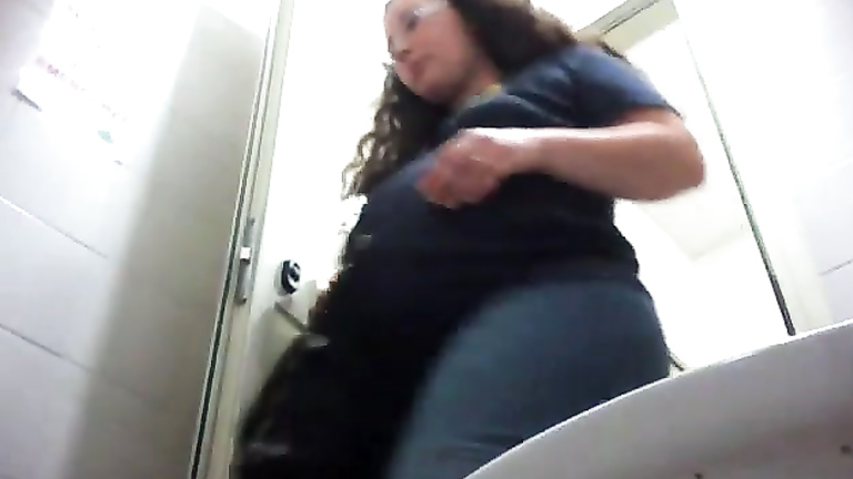 Bathroom spycam video with pregnant woman pissing voyeurstyle Adult Pic Hq