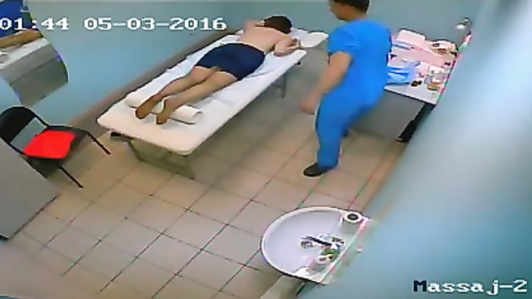 Real hidden camera at a massage parlor voyeurstyle