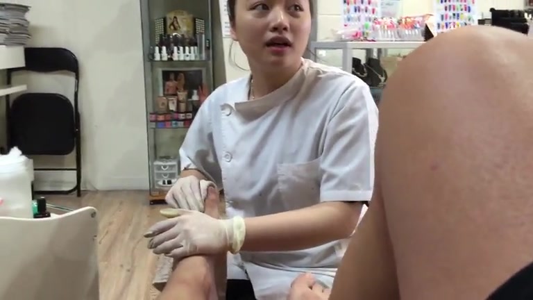 768px x 432px - Ejaculating during a pedicure from an Asian girl ...