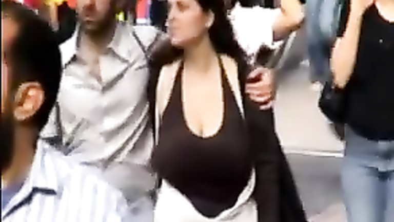 768px x 432px - Braless girlfriend walking down the street and being filmed ...